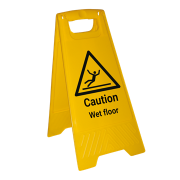free-standing signs for wet and slippery floors