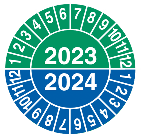 Kalibrerings og godkendelsesmaerke aar 2023 og 2024