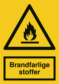 Brandfarlige stoffer Advarselsskilt A303RAA3