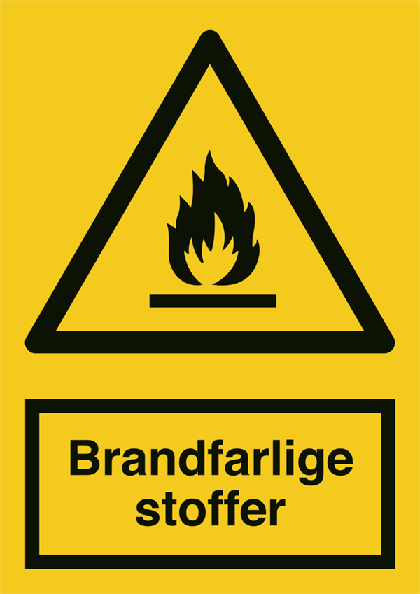 Brandfarlige stoffer Advarselsskilt A303VA6