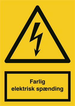 Elektrisk spaending Advarselsskilt A301