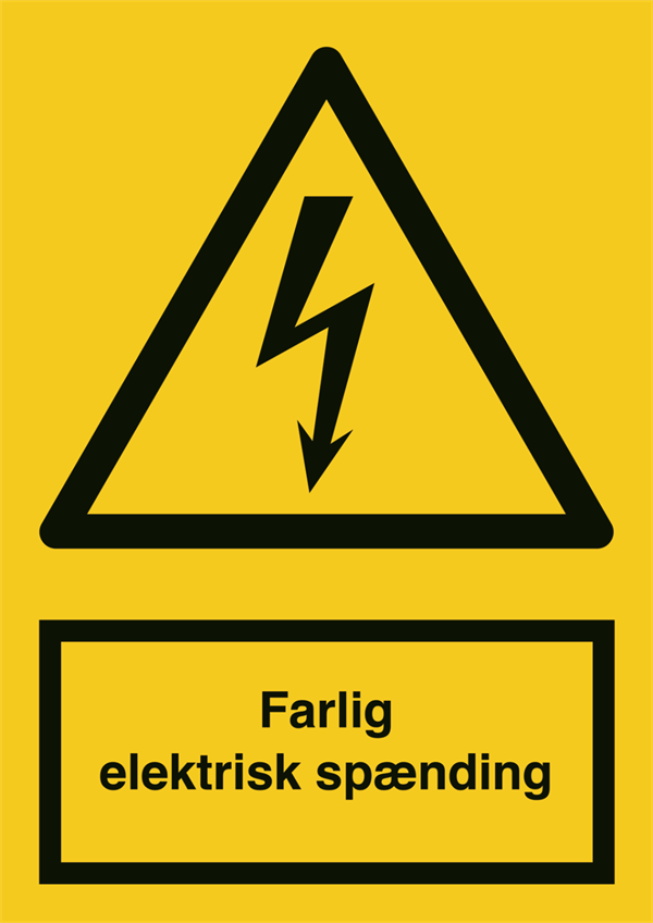 Elektrisk spaending Advarselsskilt A301RAA4