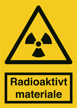 Radioaktivitet materiale Advarselsskilt A315