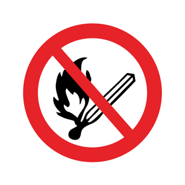 Rygning og åben ild forbudt - forbudsskilt - F153