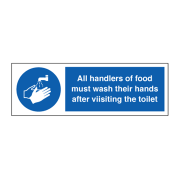 All handlers of food must wash hands - Mandatory Signs