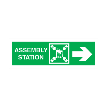 Assembly station arrow right - Photolumienescent Self Adhesive Vinyl - 100 x 300 mm