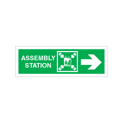 Assembly station arrow right - Photolumienescent Self Adhesive Vinyl - 100 x 300 mm