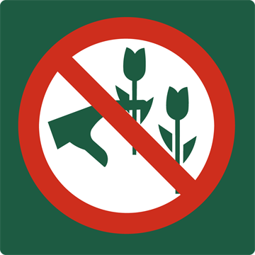 Naturstyrelsenskilt Blomsterplukning forbudt Lakeret Aluminium 100 x 100 mm NSF10