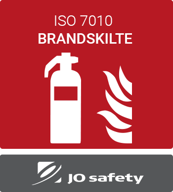 Danske Brandskilte med internationale standard symboler der følger Arbejdstilsynets anvisninger.