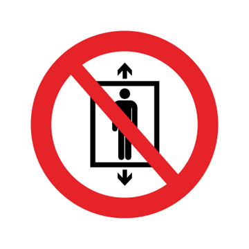 Brug af elevator forbudt - forbudsskilt - F171