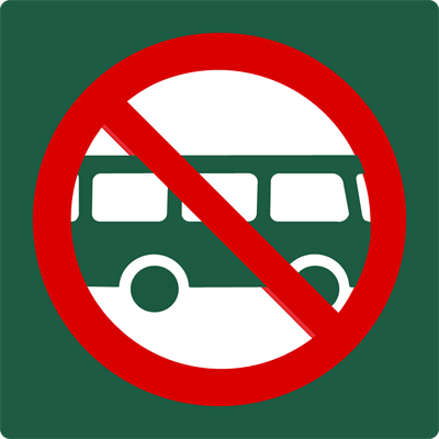 Naturstyrelsenskilt Busparkering forbudt Lakeret Aluminium 100 x 100 mm NSF21