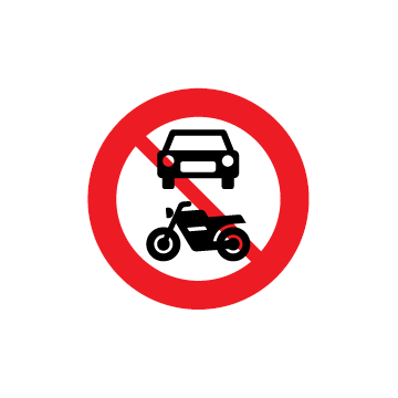 C 22,1 Motorkøretøj, traktor og motorredskab forbudt