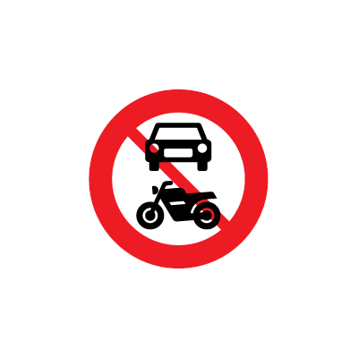 C 22,1 Motorkøretøj, traktor og motorredskab forbudt