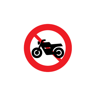 C 22,2 Motorcykel og registreringspligtig knallert forbudt
