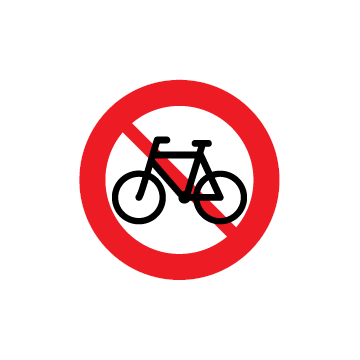 Cykel og ikke registreringspligtig knallert forbudt - Reflekstype 3 - Ø 30 cm