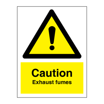 Caution Exhaust fumes - Hazard & Warning Signs