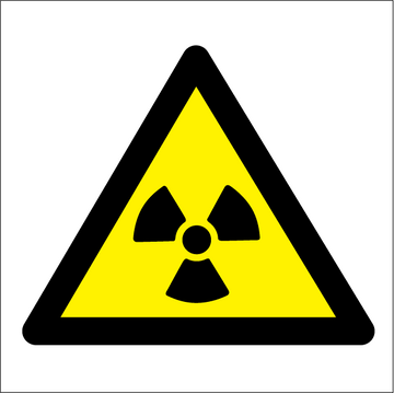 Caution Radiation risk - Photolumienescent Self Adhesive Vinyl - 150 x 150 mm