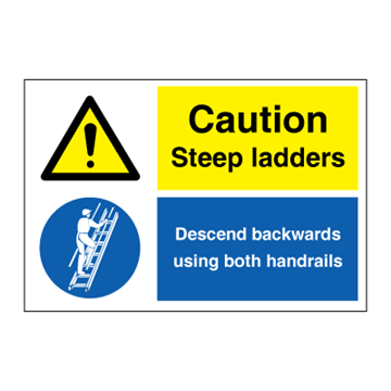 Caution - Steep ladders - combination signs