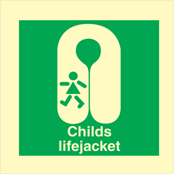 Childs lifejacket - Photolumienescent Rigid - 150 x 150 mm
