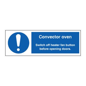 Convector oven - Mandatory Signs