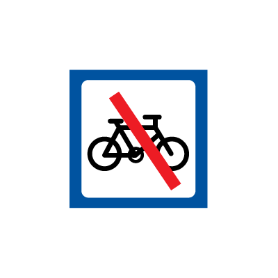 Cykel forbudt - Selvklæbende vinyl - 100 x 100 mm