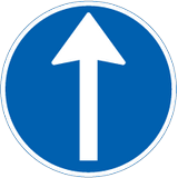 Påbudt kørselsretning ligeud - D11,1