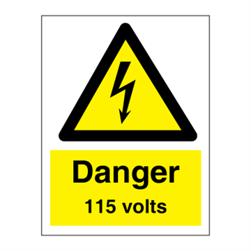 Danger 115 volts - Hazard & Warning Signs