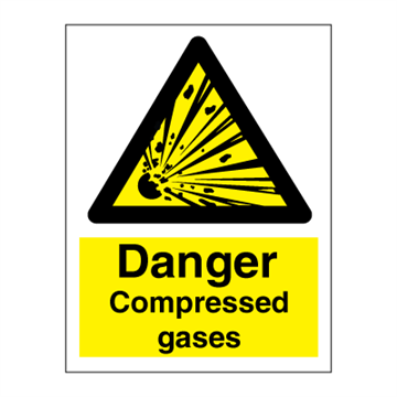 Danger Compressed gases - Hazard & Warning Signs