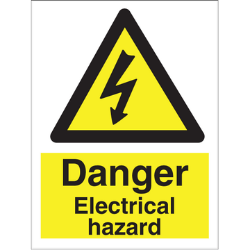 Danger Electrical hazard - Self Adhesive Vinyl - 200 x 150 mm