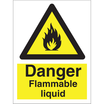 Danger Flammable liquid - Self Adhesive Vinyl - 200 x 150 mm
