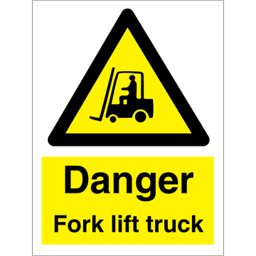 Danger fork lift truck - Self Adhesive Vinyl - 200 x 150 mm