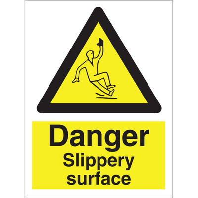 Danger slippery surface