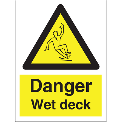 Danger wet deck