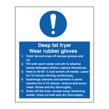 Deep fat fryer - mandatory signs