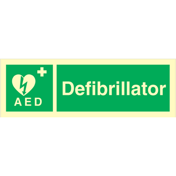 Defibrillator - Photolumienescent Self Adhesive Vinyl - 100 x 300 mm