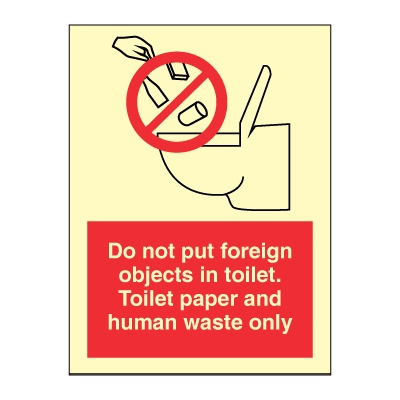 Se Do not put foreign objects in toilet. Toilet paper... hos JO Safety