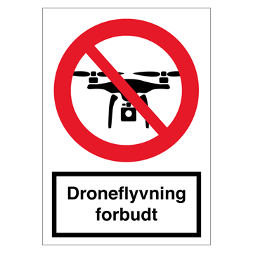 Droneflyvning forbudt skilt - Forbudsskilte - F127