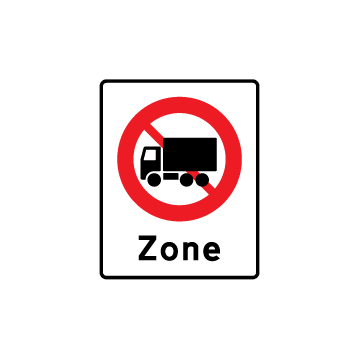 E 68,5 Zone med lastbil forbudt