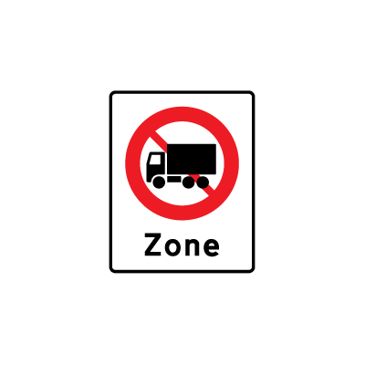 E 68,5 Zone med lastbil forbudt