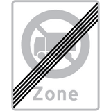 E 69,5 Ophør af zone med lastbil forbudt