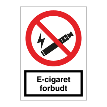 E-cigaret forbudt - forbudsskilt - F124