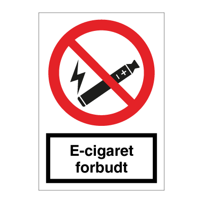 E-cigaret forbudt - forbudsskilt - F124