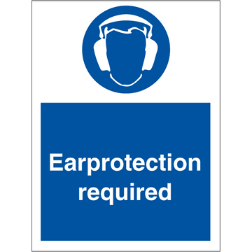 Earprotection required - Self Adhesive Vinyl - 200 x 150 mm