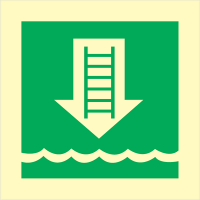 Se Embarkation ladder - Photoluminescent Self Adhesive Vinyl - 150 x 150 mm hos JO Safety