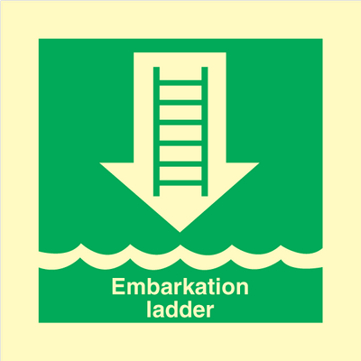 Billede af Embarkation Ladder - Photoluminescent Rigid - 150 x 150 mm hos JO Safety