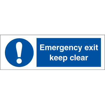 Emergency exit keep clear - Photolumienescent Self Adhesive Vinyl - 100 x 300 mm