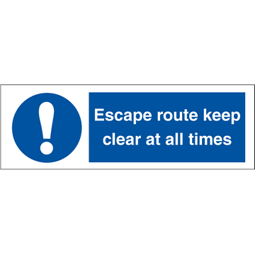 Escape route keep clear