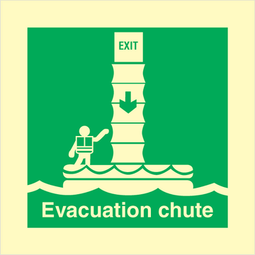 Evacuation chute - Photolumienescent Self Adhesive Vinyl - 150 x 150 mm