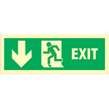Exit left, arrow down