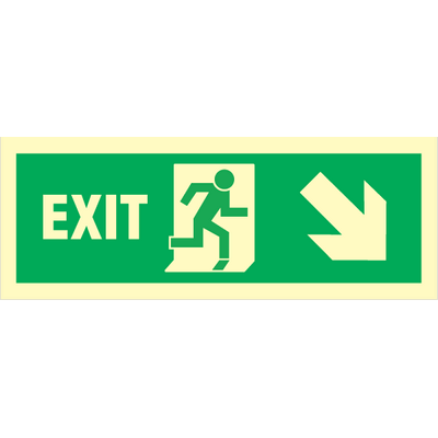Exit right, arrow right/down